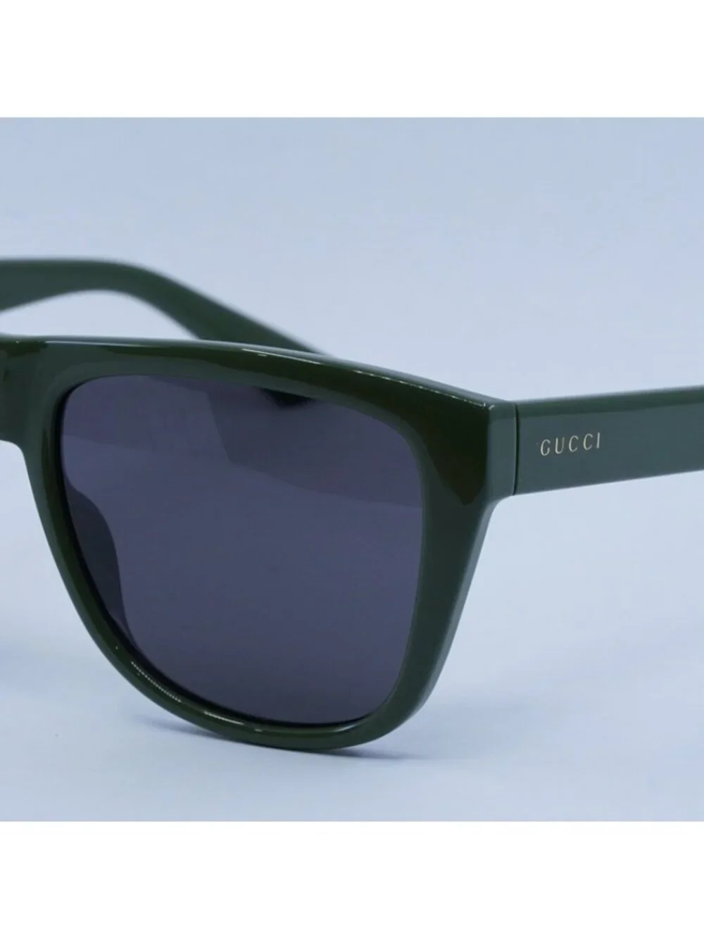 Sunglasses Gucci GG1345S 007 Sunglasses Green Square Frame, Grey Lenses